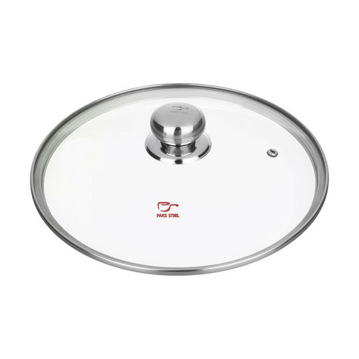 درب قابلمه پیرکس پارس استیل مدل 240 به همراه دسته کروی مونتاژی کوچک-بی رنگ