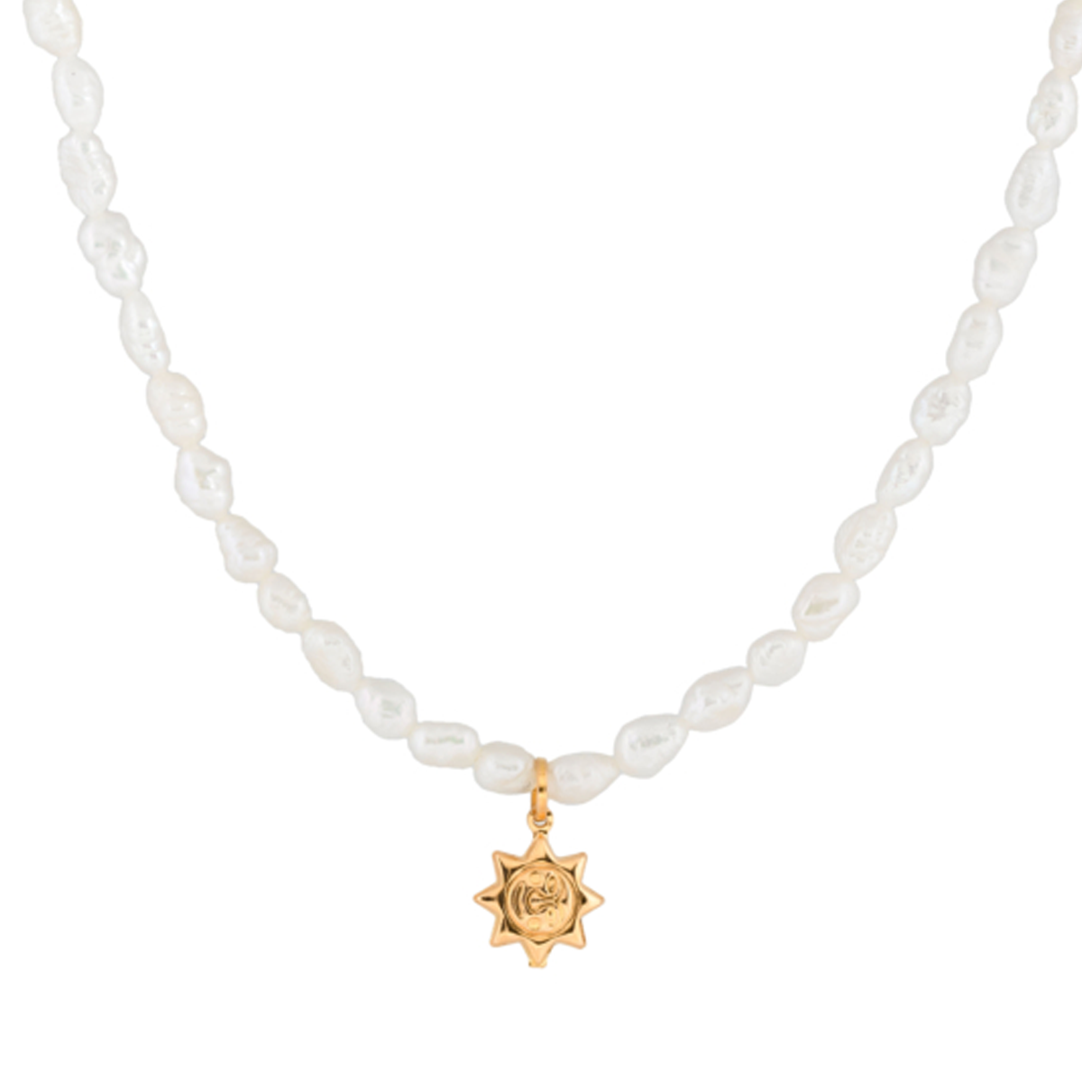 گردنبند طلا 18 عیار زنانه مدل مروارید و خورشید کد wn4496-0.81