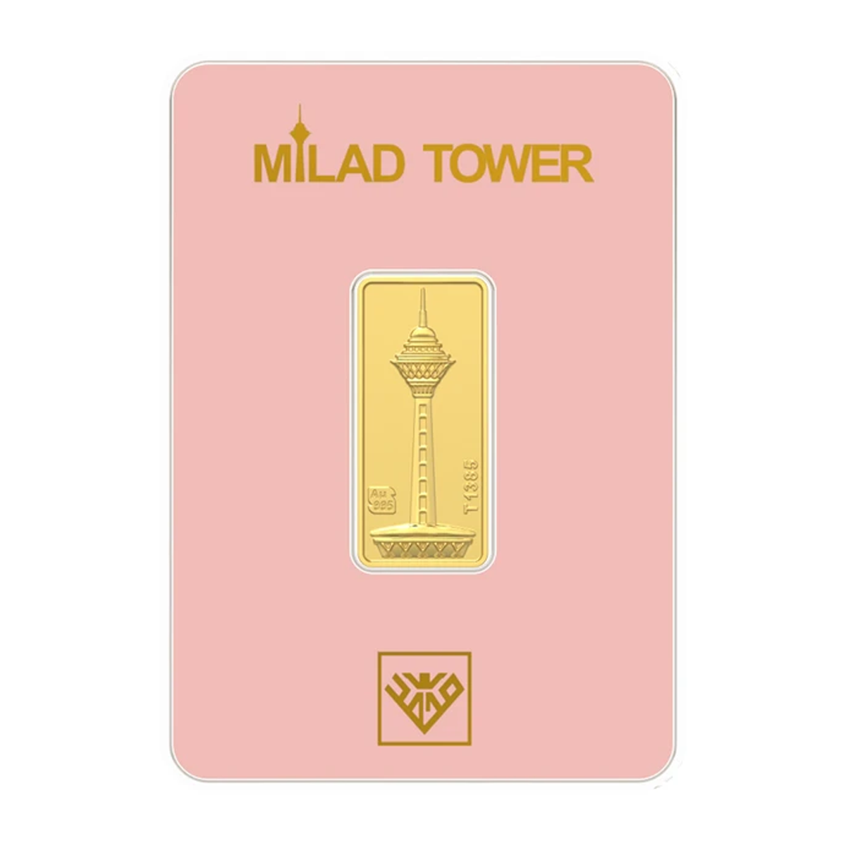 شمش طلا 500 سوت 24 عیار طلای محمد مدل برج میلاد SNF1-500