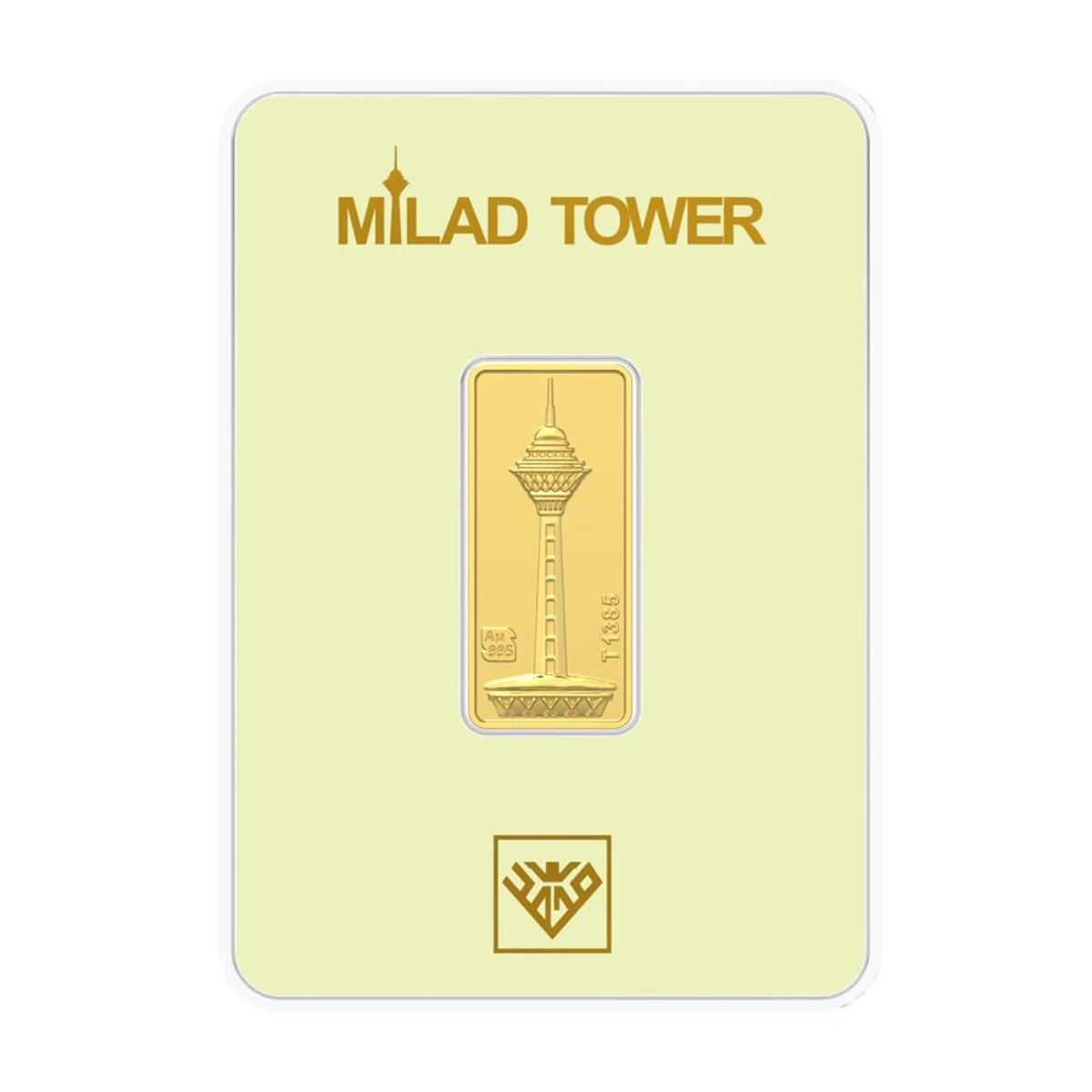 شمش طلا 900 سوت 24 عیار طلای محمد مدل برج میلاد کد SM900-900