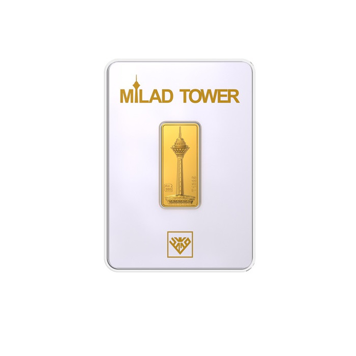 شمش طلا 900 سوت 24 عیار طلای محمد مدل برج میلاد کد 999.999-900
