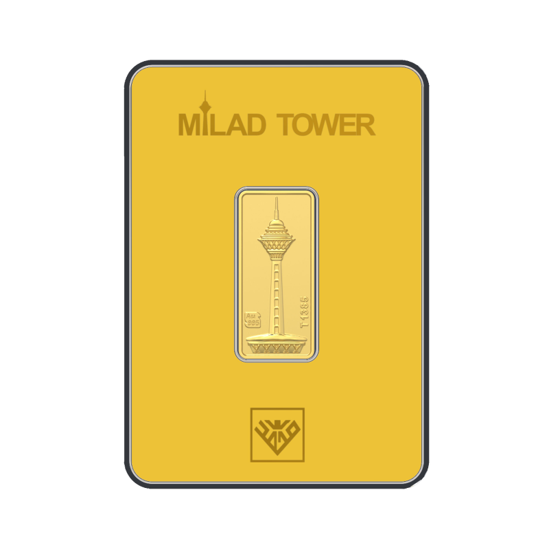 شمش طلا 1 گرم 24 عیار طلای محمد طرح برج میلاد مدل M-M-1-1.00
