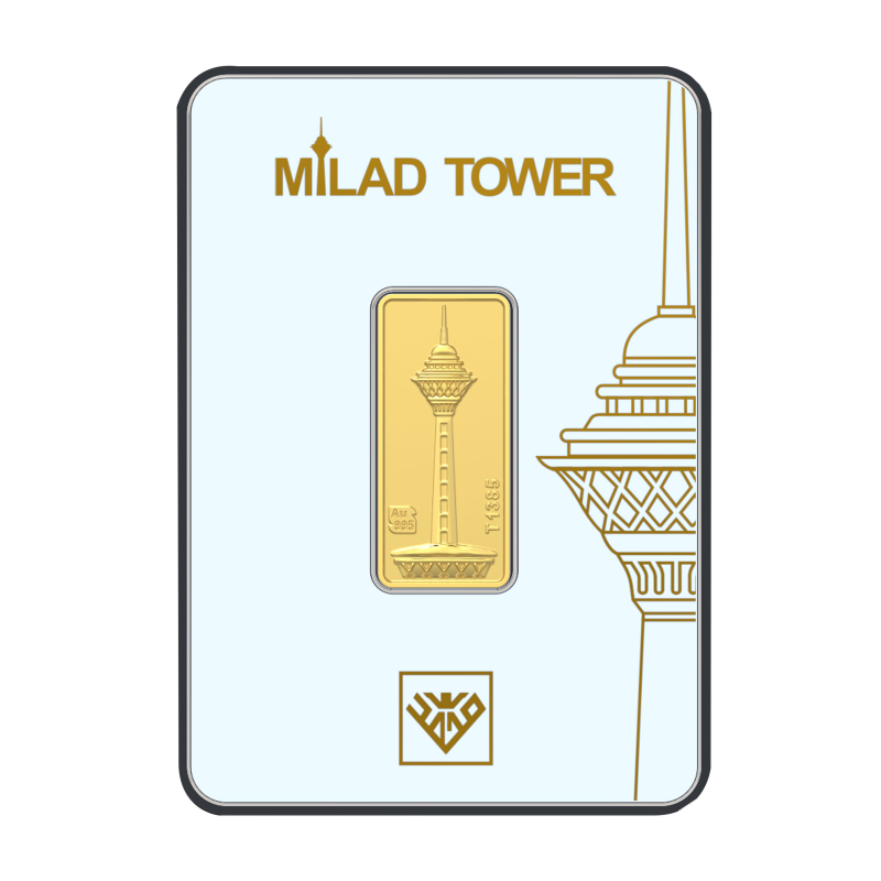 شمش طلا 3 گرم 24 عیار طلای محمد طرح برج میلاد مدل M-M-3-3.00