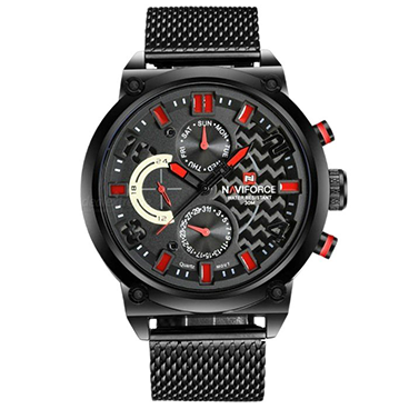 ساعت عقربه ای نیوی فورس مردانه مدل M-مشکی قرمز