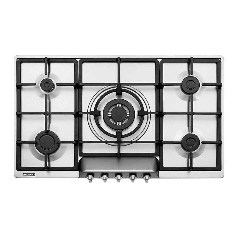 اجاق گاز صفحه‌ای پنج شعله استیل البرز مدل S5957-استیل