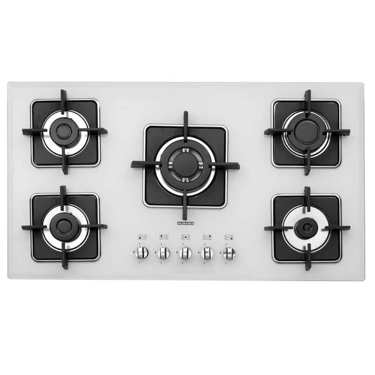 اجاق گاز صفحه‌ای پنج شعله استیل البرز مدل G5960W-سفید