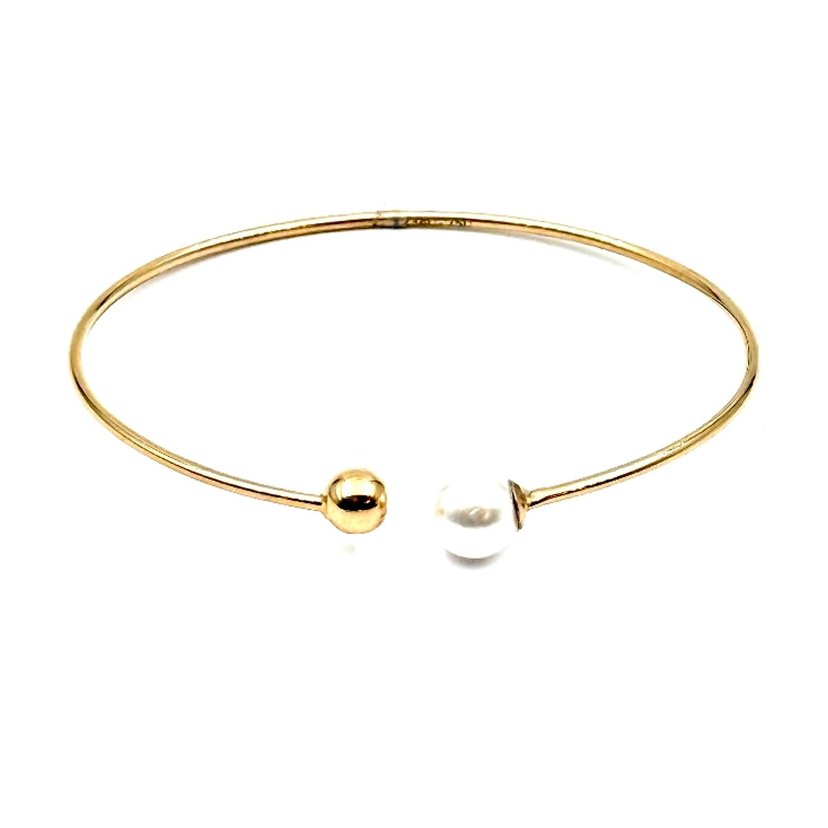 دستبند طلا زنانه طرح گوی و مروارید کد 1010-2.53