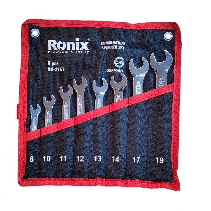 آچار یکسر تخت و یکسر رینگی رونیکس مدل RH-2157 مجموعه 8 عددی-چند رنگ 