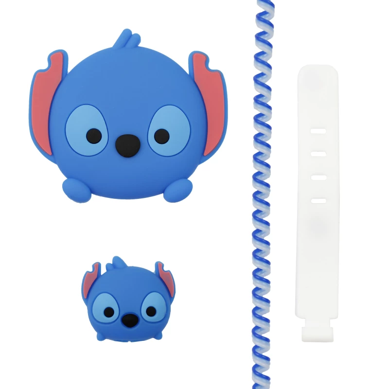 محافظ کابل و شارژر 20W اپل وال کیس طرح استیچ -آبی