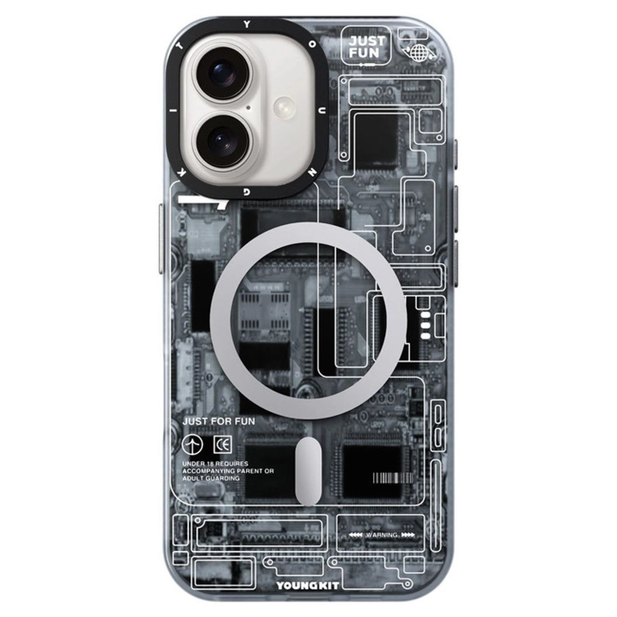 کاور گوشی اپل iphone 16 یانگ کیت مدل Technology Futuristic-آبی