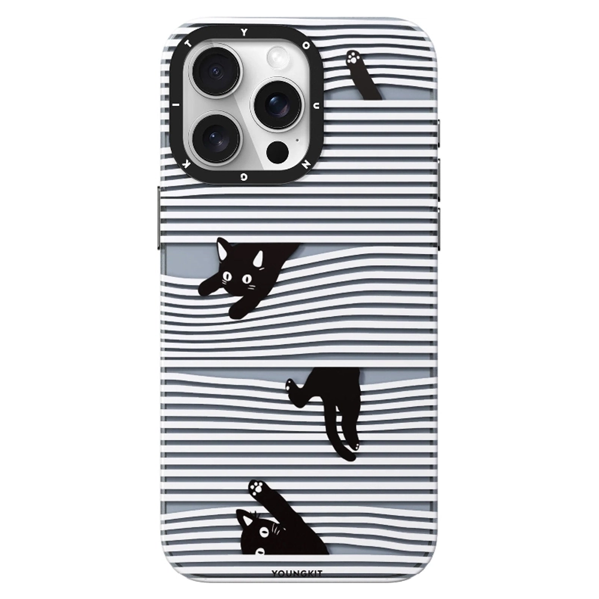 کاور گوشی اپل iPhone 15 Pro Max یانگ کیت مدل Black Kitten Adventure MagSafe