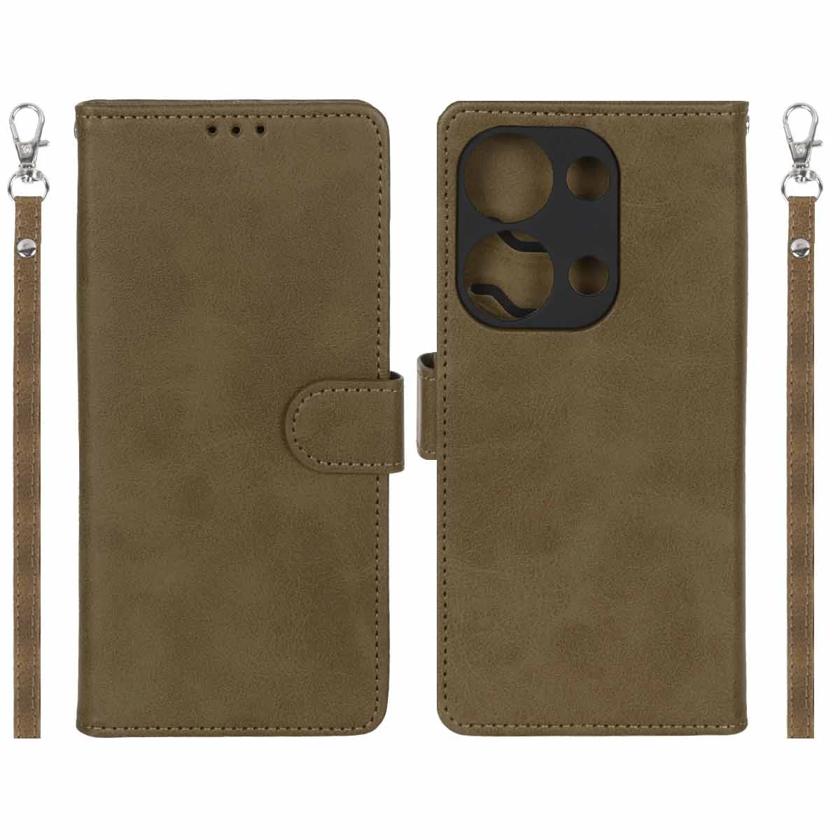 کیف کلاسوری گوشی شیائومی Redmi Note 14S مدل مگنتی جاکارتی محافظ لنزدار-سرمه‌ای