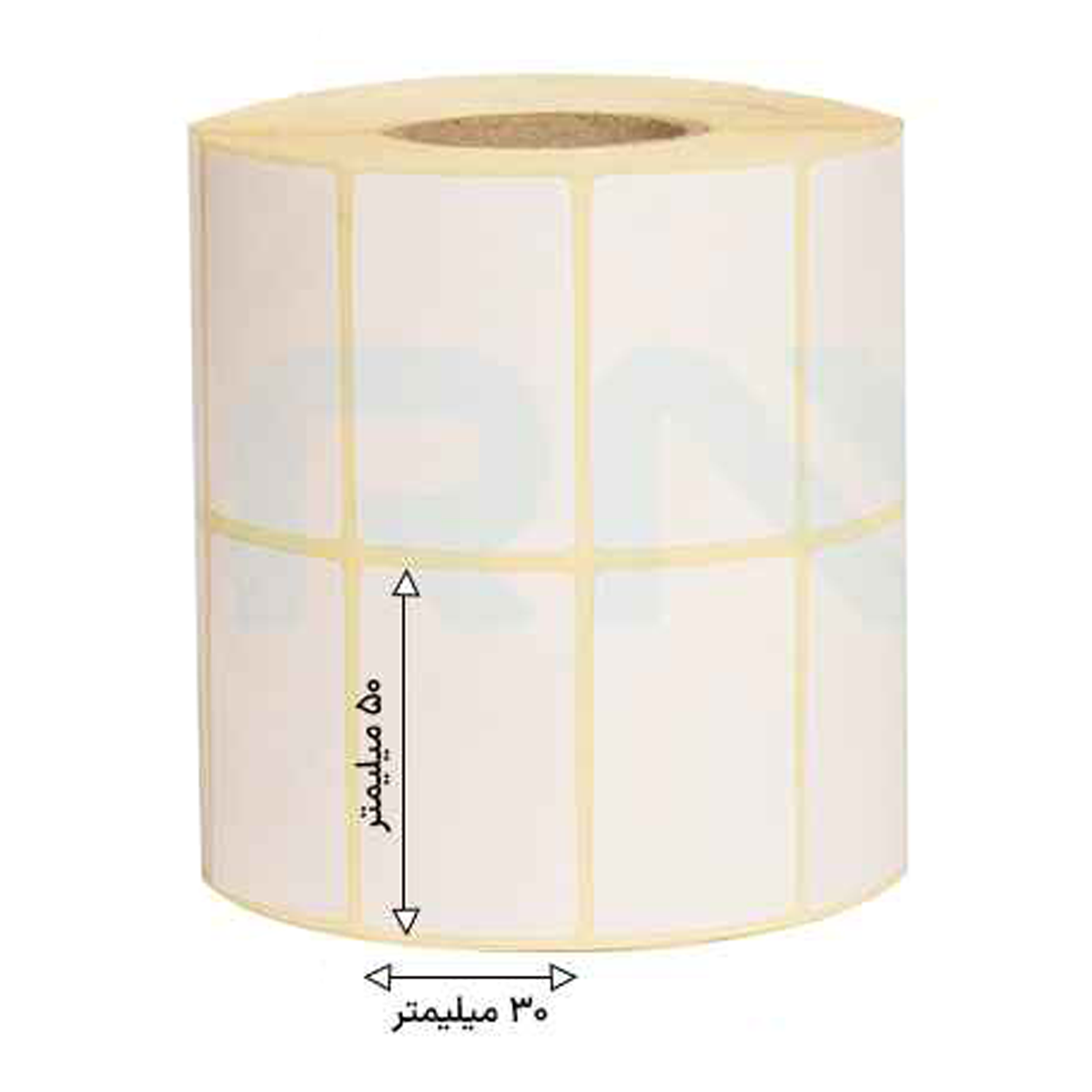 رول 3000 تایی لیبل کاغذی دو ردیفه 50x30