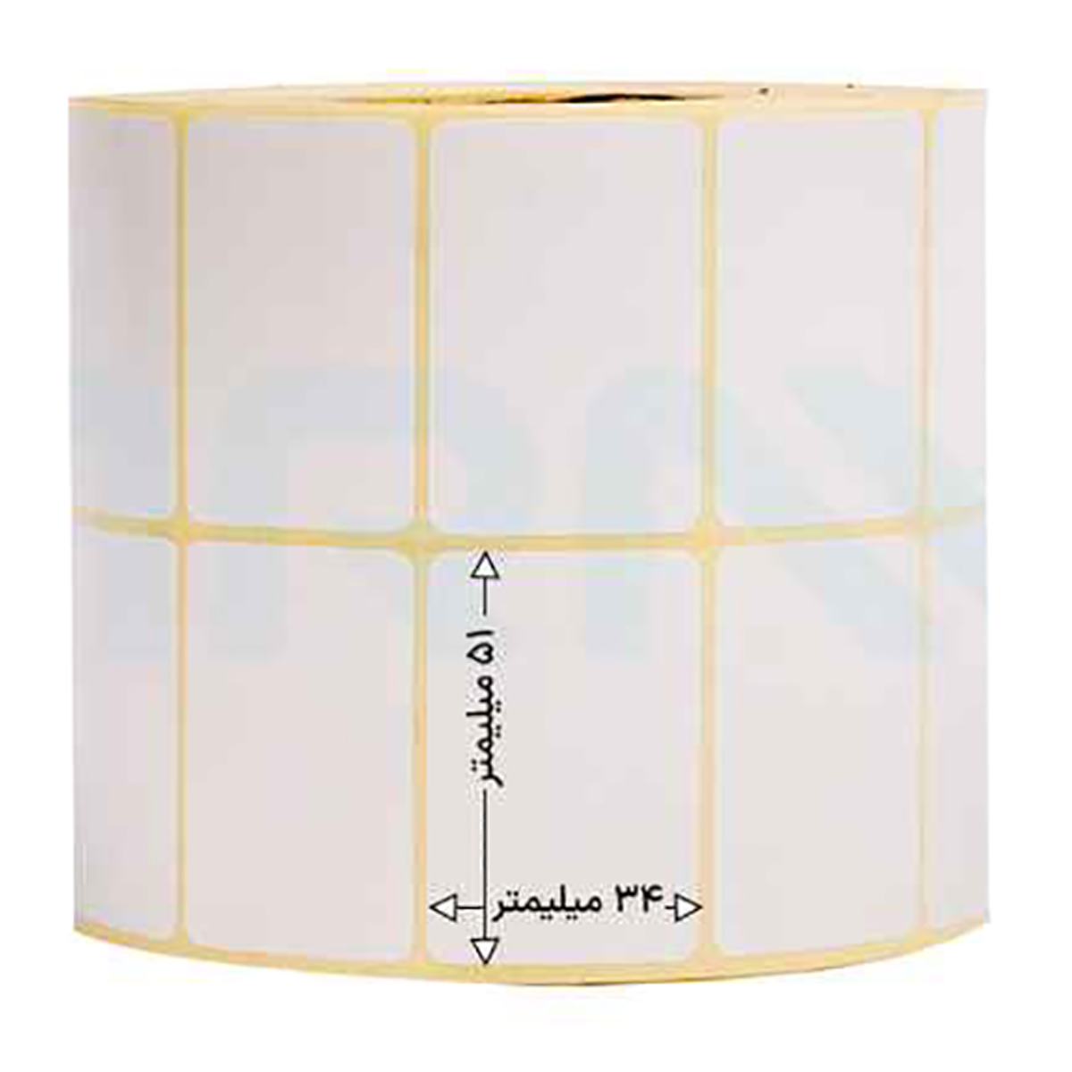 رول 3000 تایی لیبل کاغذی دو ردیفه 51x34