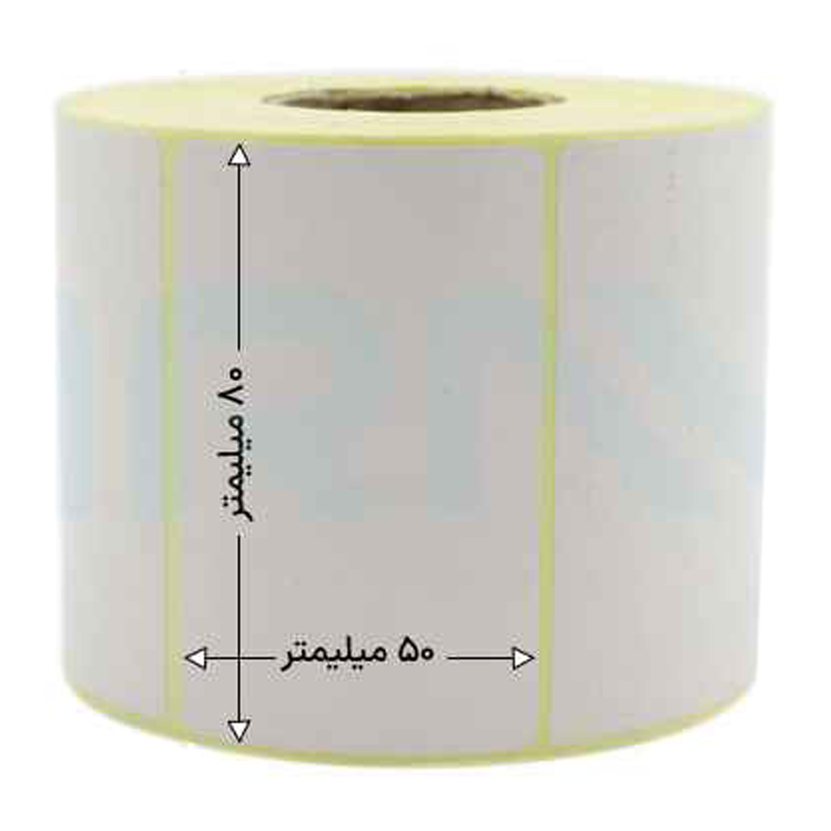 رول 1000 تایی لیبل کاغذی تک ردیفه 80x50