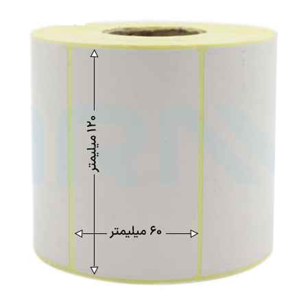 رول 500 تایی لیبل کاغذی تک ردیفه 120x60