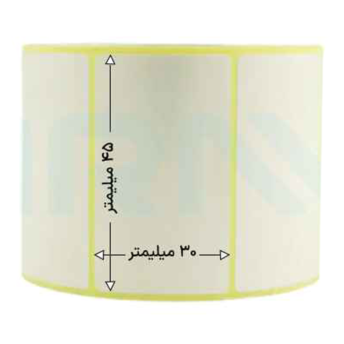 رول 2000 تایی لیبل کاغذی تک ردیفه 45x30