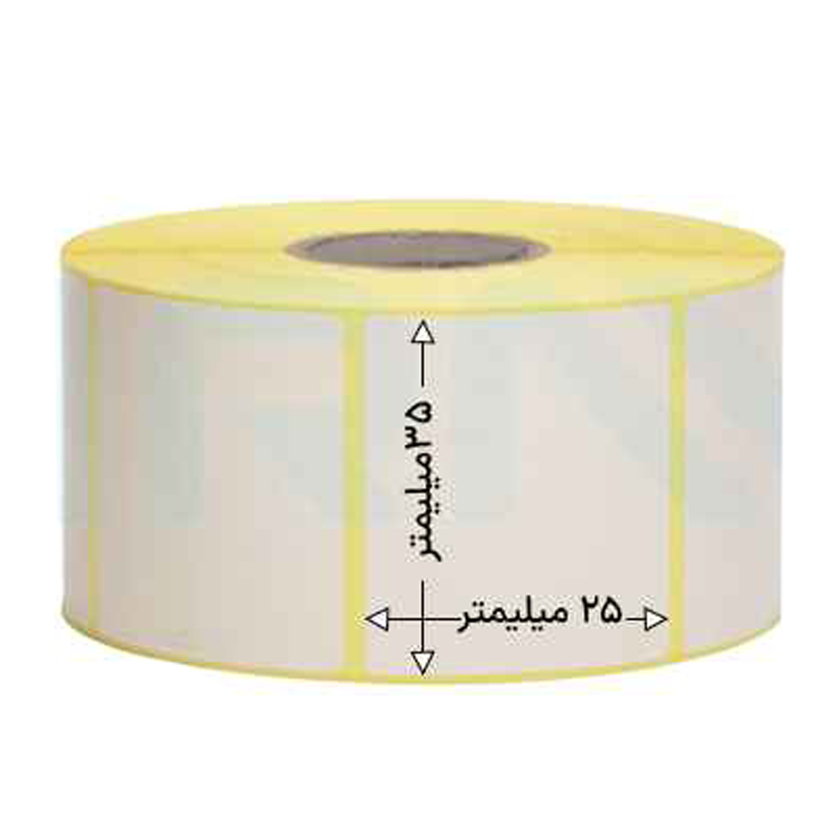 رول 2000 تایی لیبل کاغذی تک ردیفه 35x25