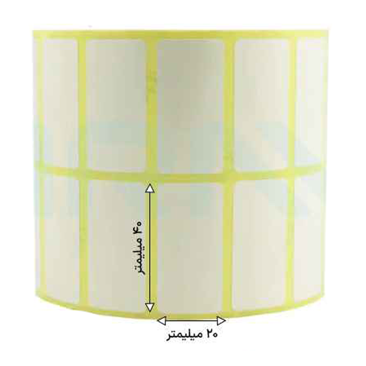 رول 2000 تایی لیبل کاغذی دو ردیفه 40x20