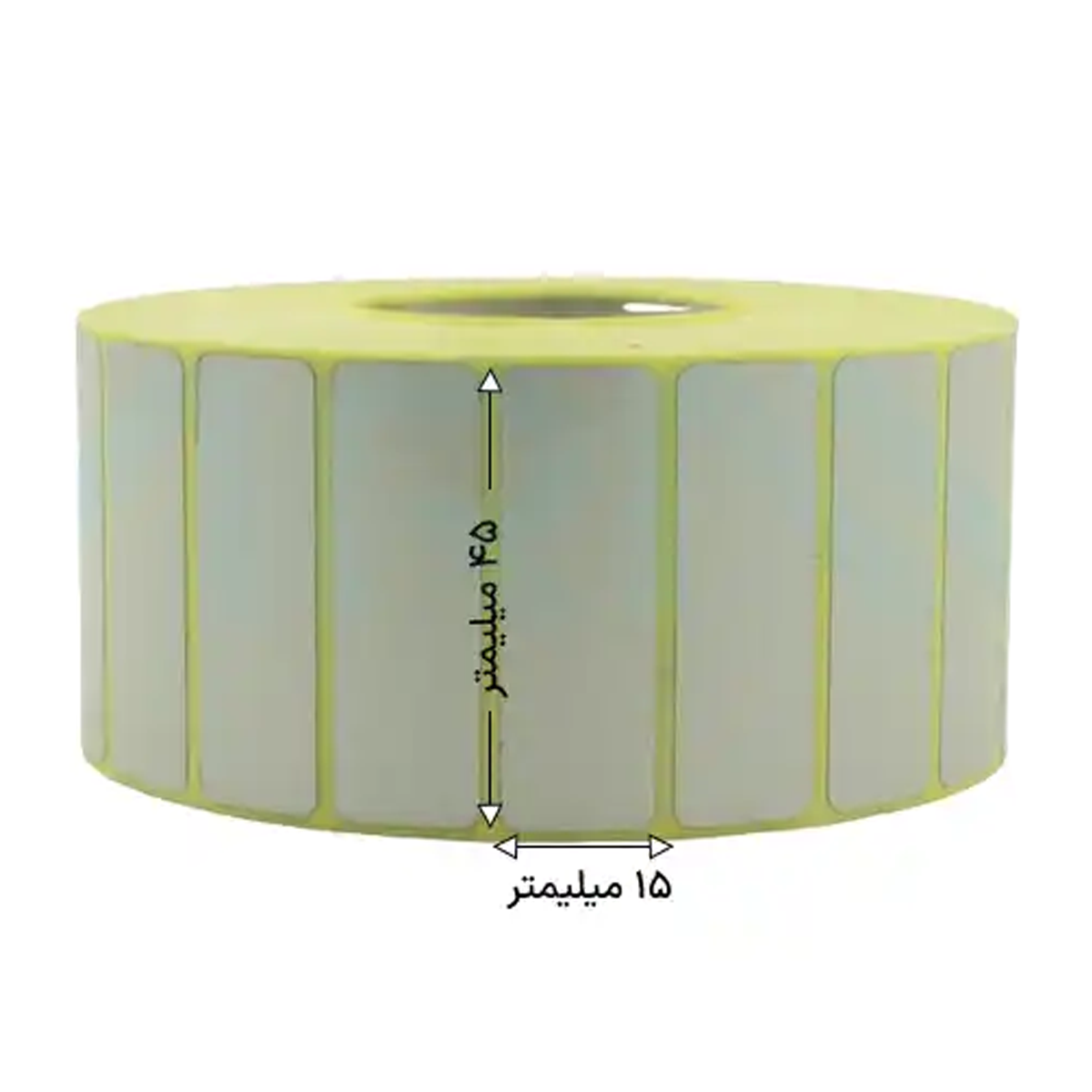 رول 2000 تایی لیبل کاغذی تک ردیفه 45x15