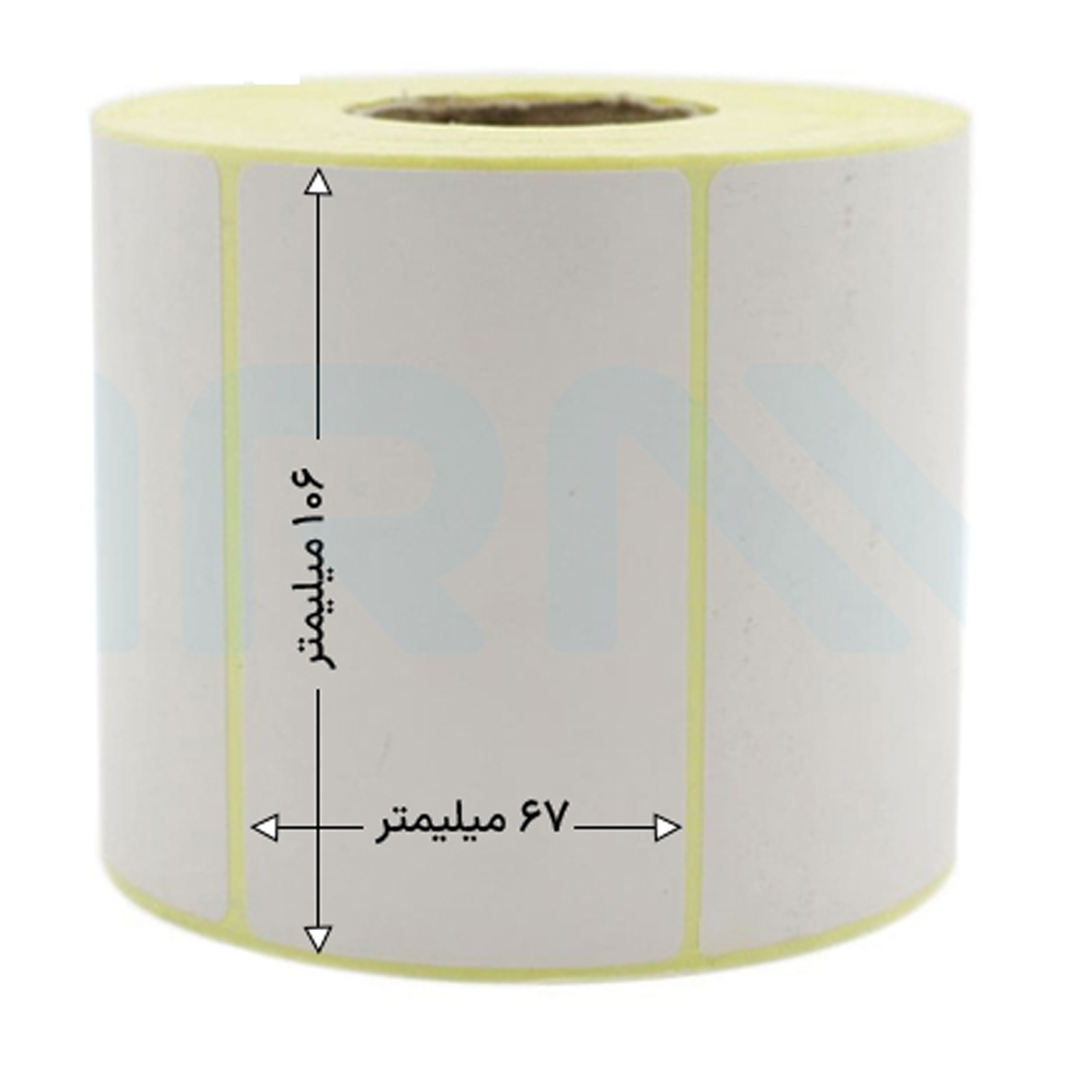 رول 500 تایی لیبل کاغذی تک ردیفه 106x67