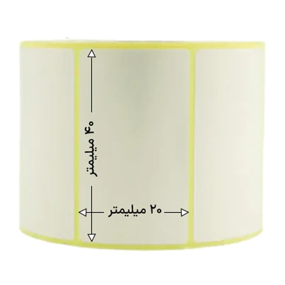 رول 4000 تایی لیبل پی‌ وی‌ سی تک ردیفه 40x20