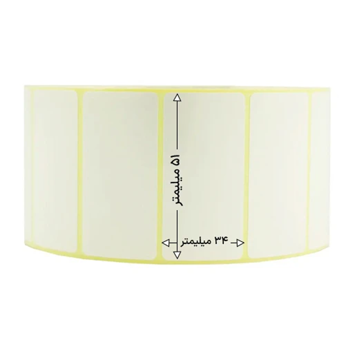 رول 1500 تایی لیبل پی‌ وی‌ سی تک ردیفه 51x34