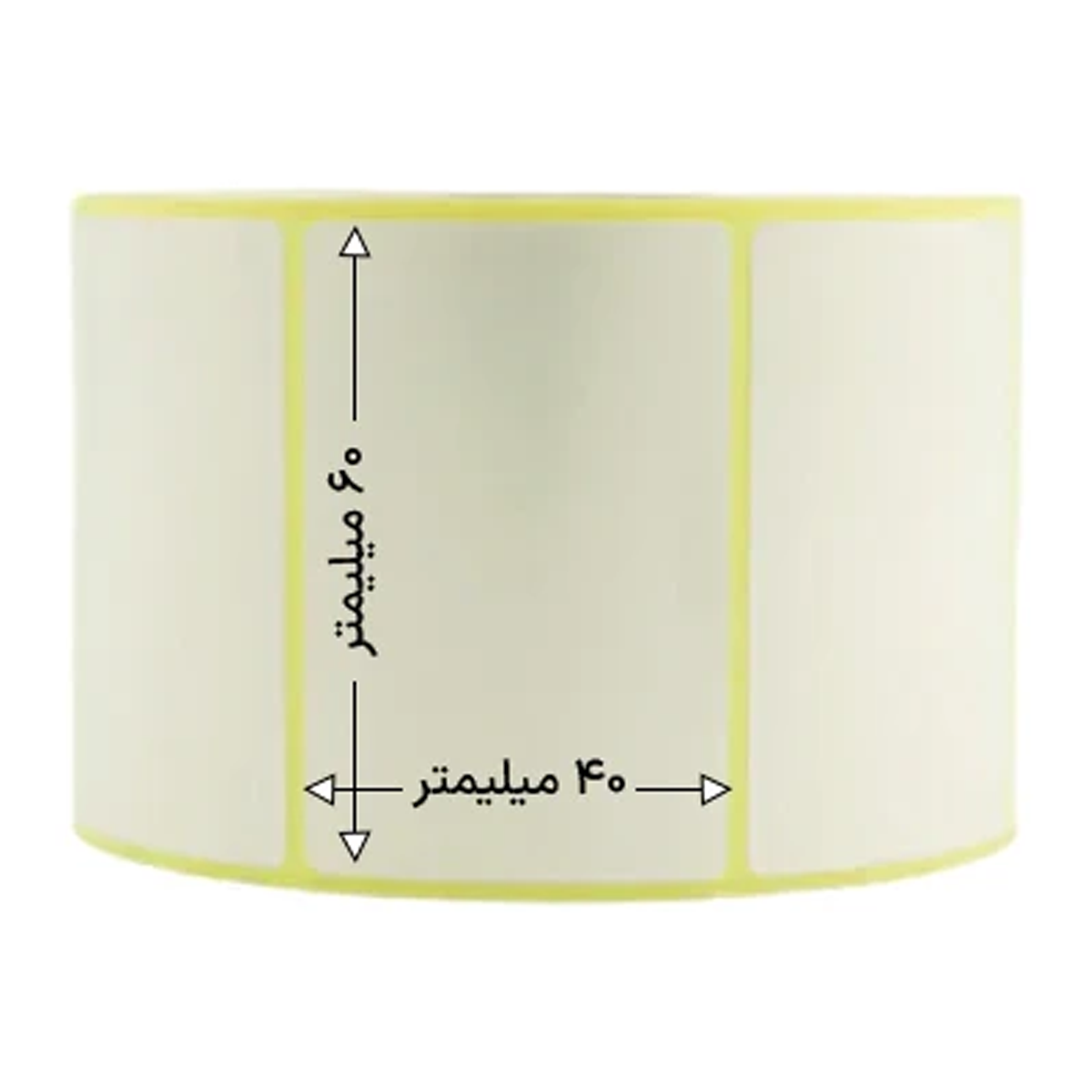 رول 1000 تایی لیبل پی‌ وی‌ سی تک ردیفه 60x40