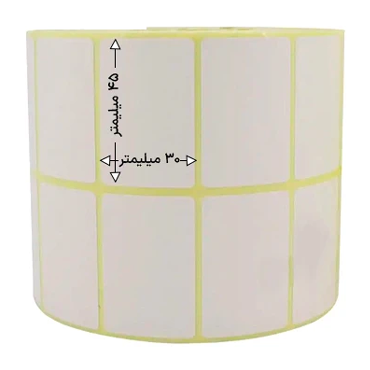 رول 4000 تایی لیبل پی‌ وی‌ سی دو ردیفه 45x30