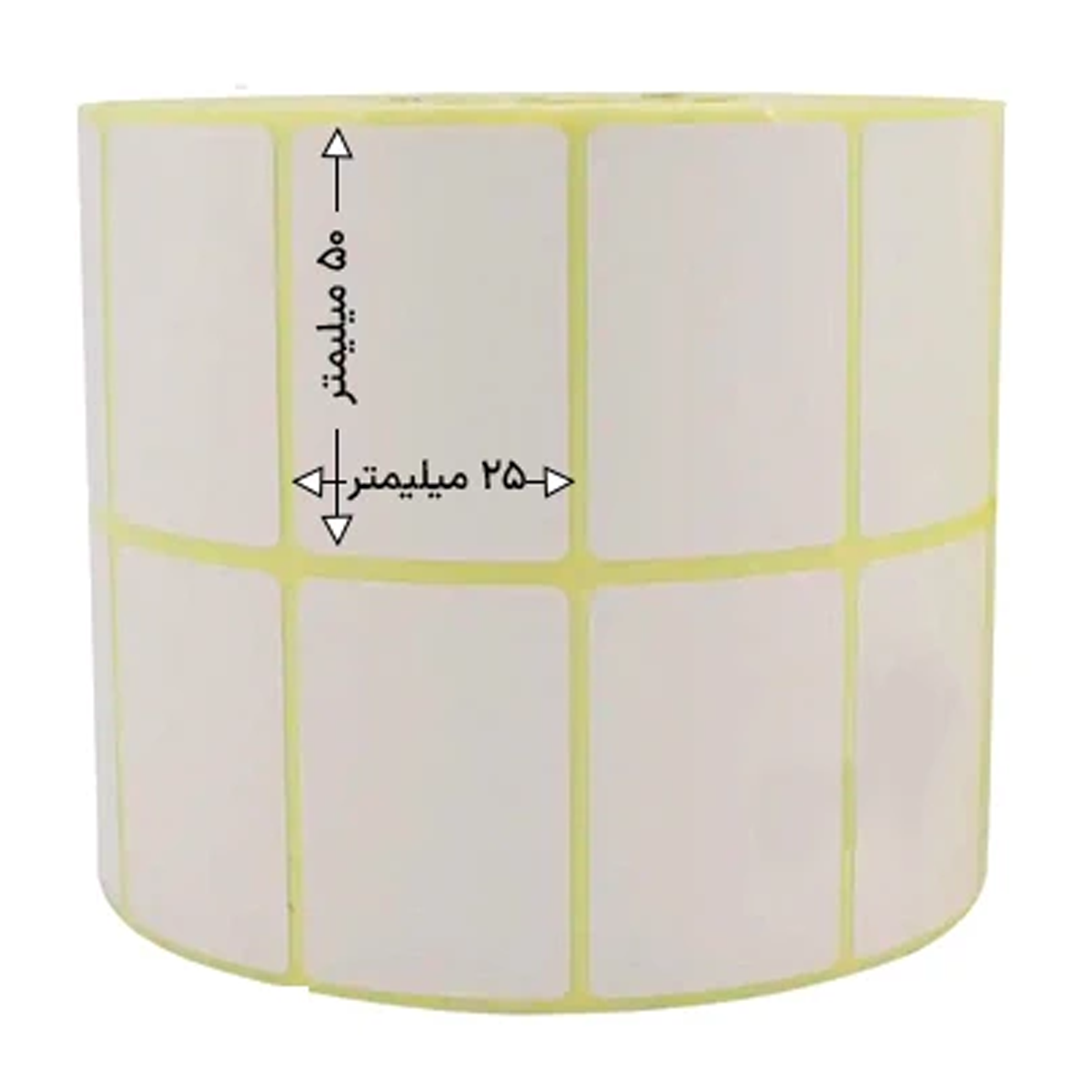 رول 4000 تایی لیبل پی‌ وی‌ سی دو ردیفه 50x25