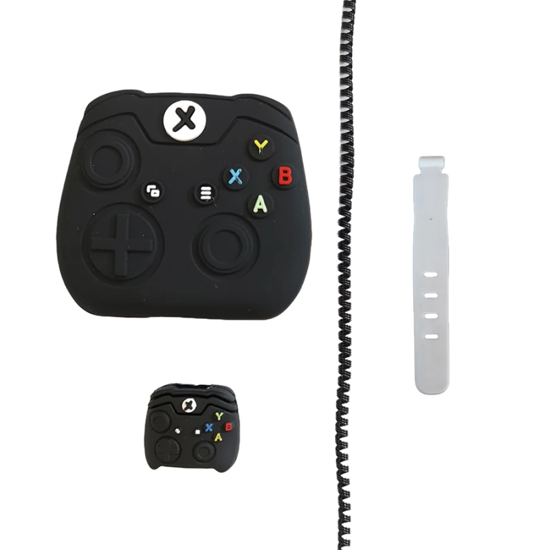 محافظ شارژر و کابل طرح فانتزی مدل Game مجموعه 4 عددی-سفید