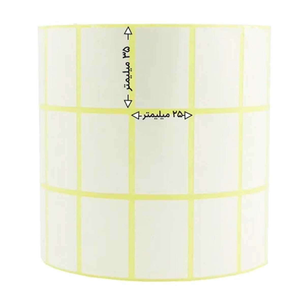 رول 6000 تایی لیبل پی‌ وی‌ سی سه ردیفه 35x25