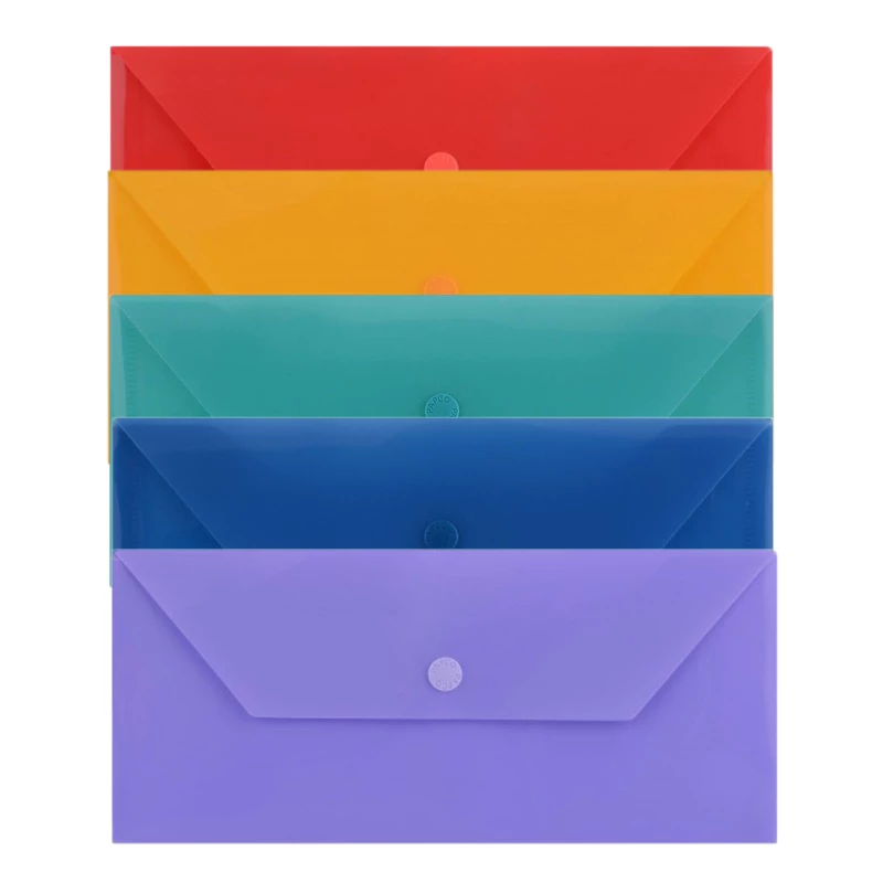 پوشه دکمه دار پاپکو مدل 104M بسته 5 عددی-چند رنگ