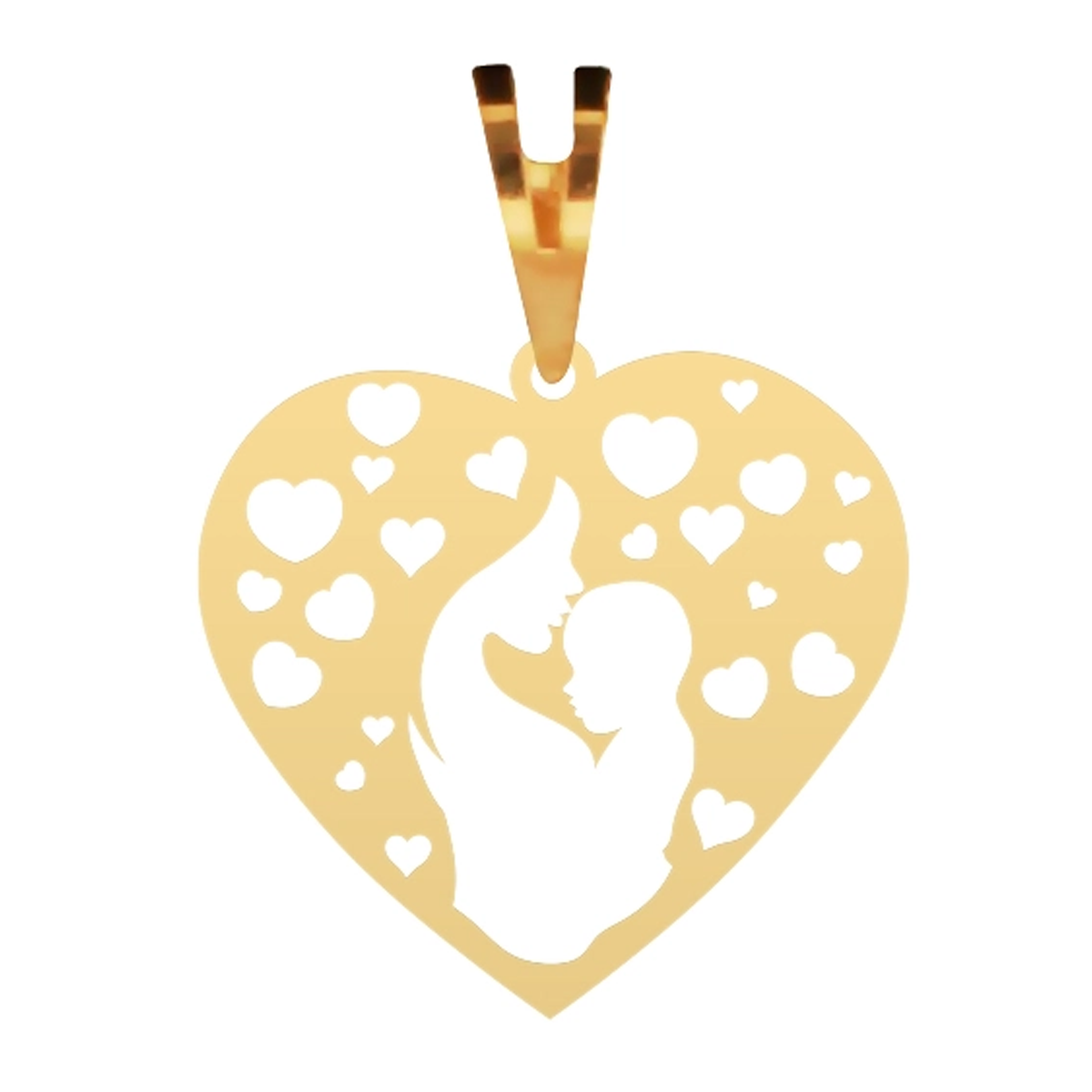 آویز طلا 18 عیار زنانه شمیم گلد گالری مدل مادر و کودک کد P-68-0.30