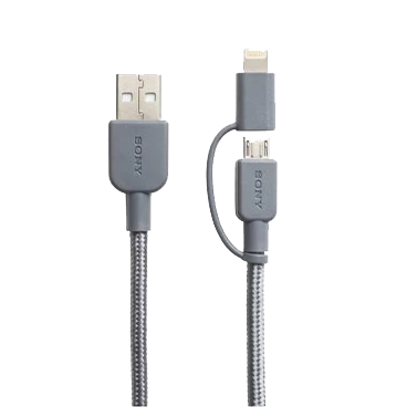 کابل تبدیل USB به میکرو USB / لایتنینگ سونی مدل CP-ABLP150 به طول 1.5 متر-خاکستری