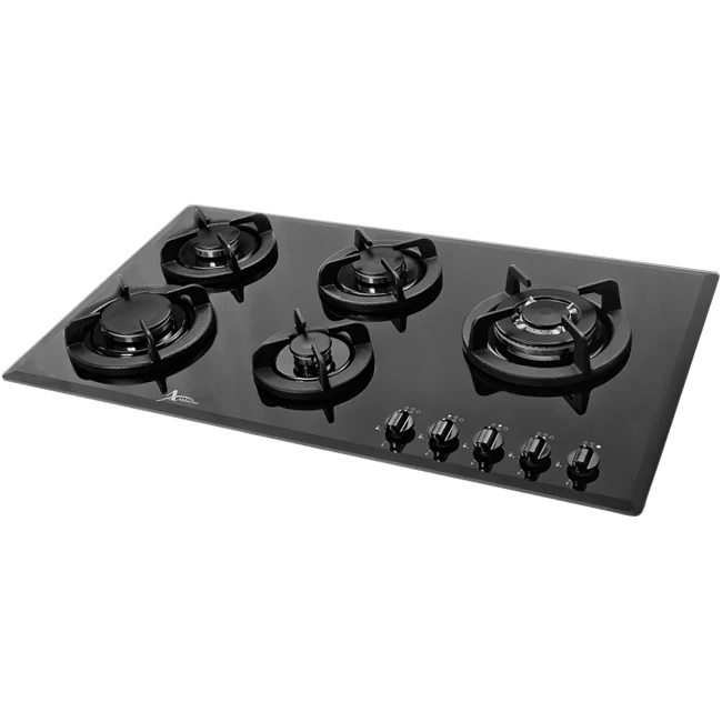 اجاق گاز صفحه‌ای 5 شعله اخوان مدل GI-35-S NP-مشکی