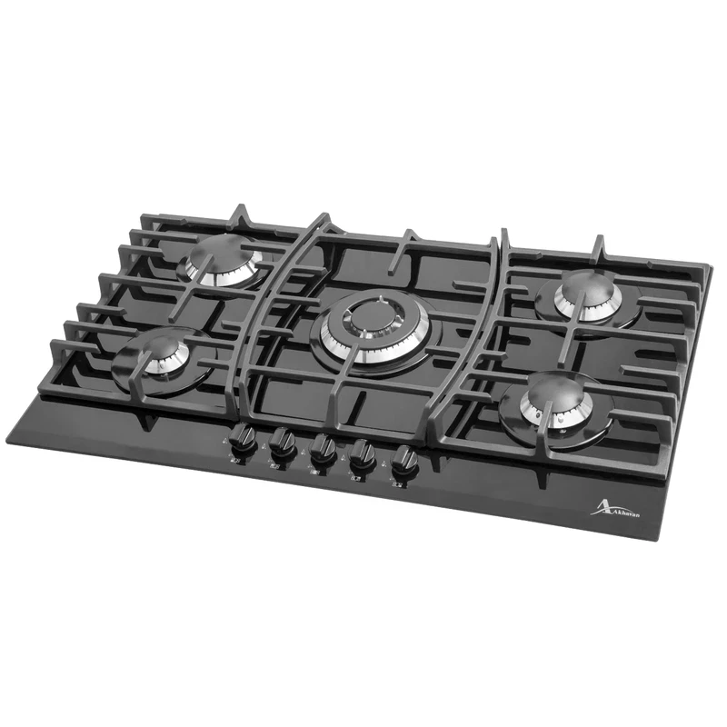 اجاق گاز صفحه‌ای 5 شعله اخوان مدل V25-مشکی