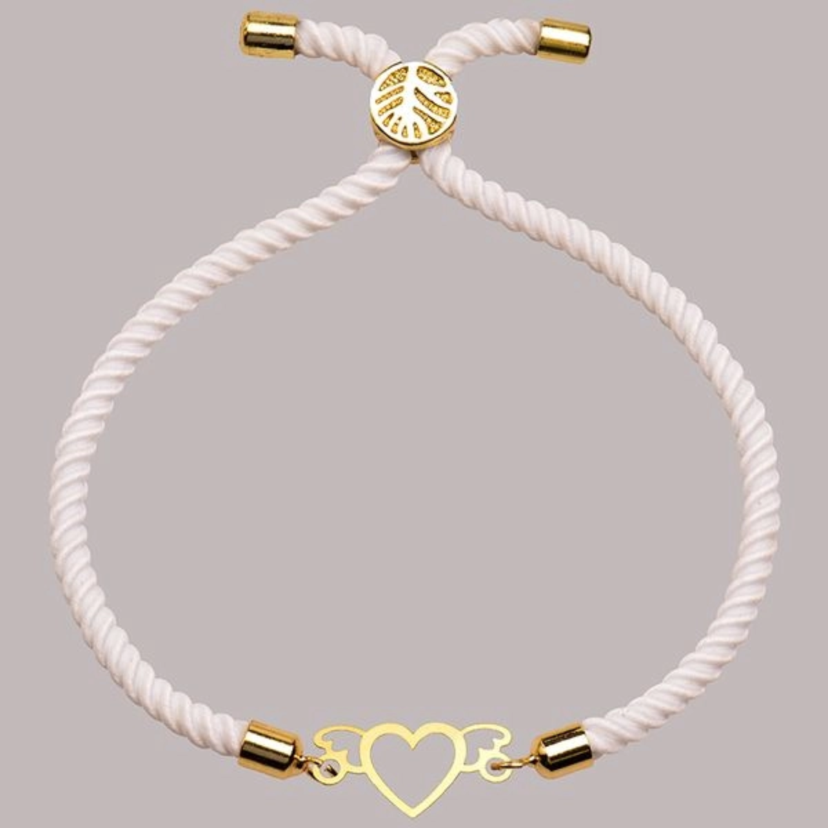 دستبند طلا زنانه شمیم گلد گالری مدل آسانسوری طرح قلب فرشته 606 رنگ سفید-0.26