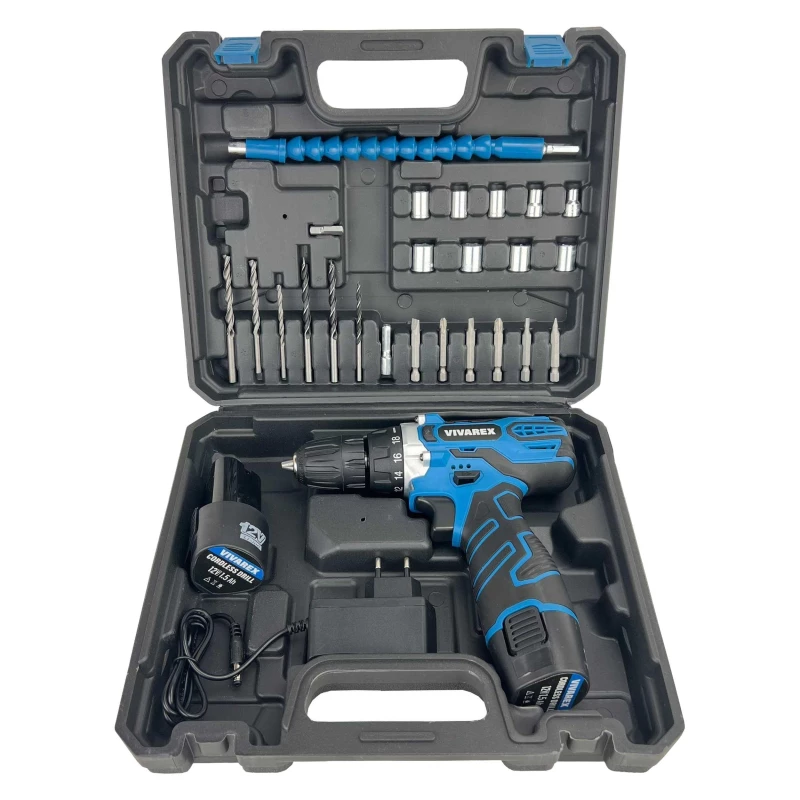 دریل پیچ گوشتی شارژی ویوارکس مدل VR12V-2A-BLUE مجموعه 28 عددی-چند رنگ دریل پیچ گوشتی شارژی ویوارکس مدل VR12V-2A-BLUE مجموعه 28 عددی-چند رنگ