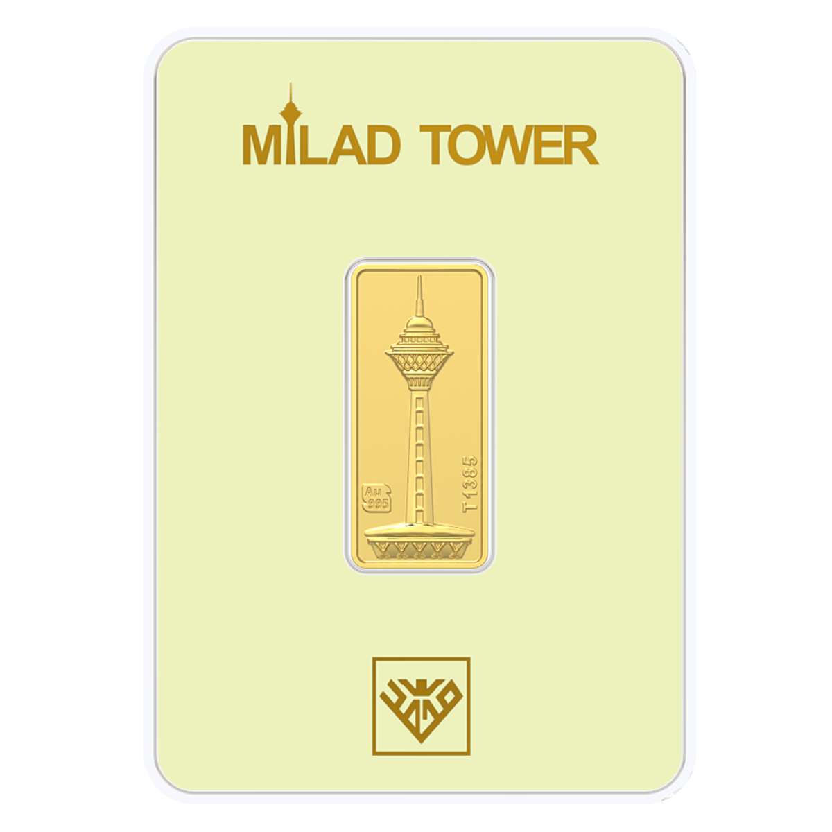 شمش طلا 900 سوتی 24 عیار طلای محمد مدل برج میلاد کد SM900-900