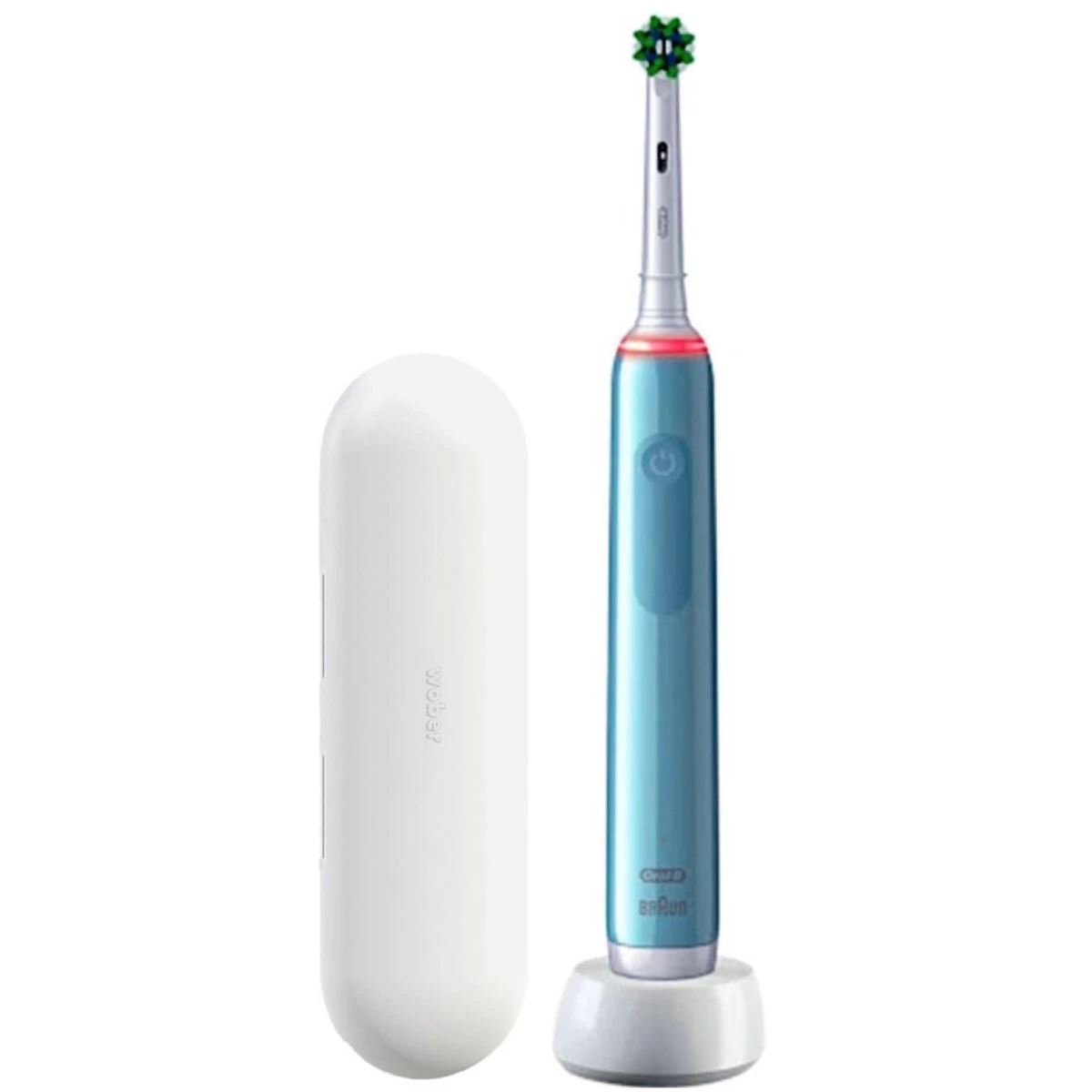 مسواک برقی اورال بی مدل Pro 3 3000 Pure همراه با قاب مسافرتی مسواک برقی مدل Wober-آبی