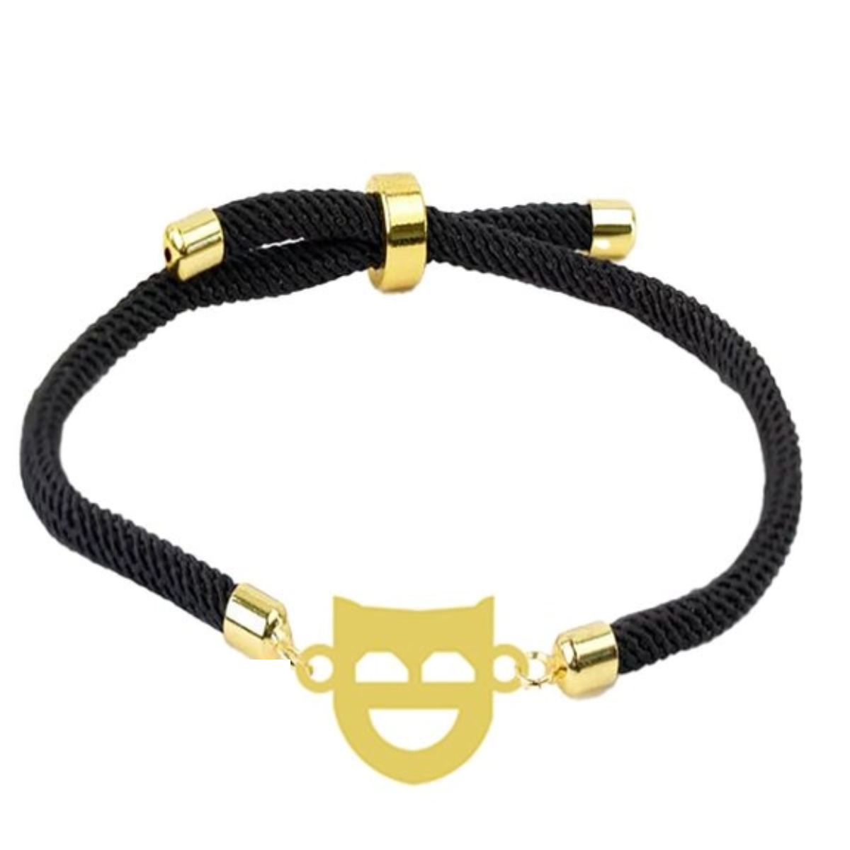 دستبند طلا عیار 18 زنانه شمیم گلد گالری مدل آسانسوری پلاک دار طرح ماسک-290