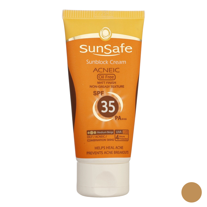 کرم ضد آفتاب رنگی سان سیف SPF 35 مدل 01 مناسب برای پوست چرب وزن 50 گرم-