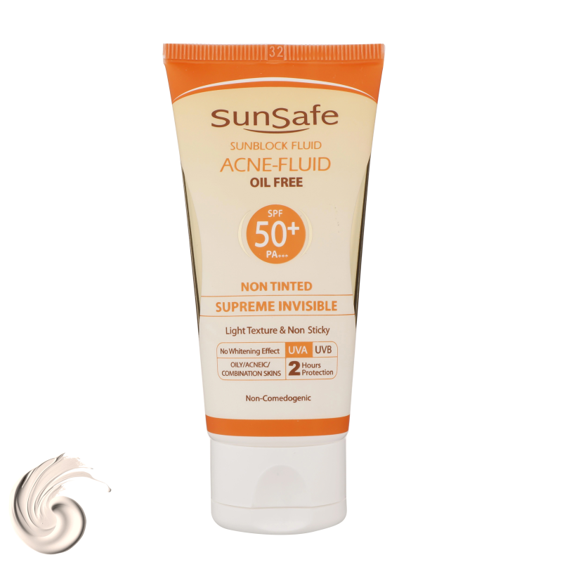 کرم ضدآفتاب بی رنگ سان سیف SPF50 مدل ACNE-FLUID مناسب پوست مختلط حجم 50 میلی لیتر- کرم ضدآفتاب بی رنگ سان سیف SPF50 مدل ACNE-FLUID مناسب پوست مختلط حجم 50 میلی لیتر-