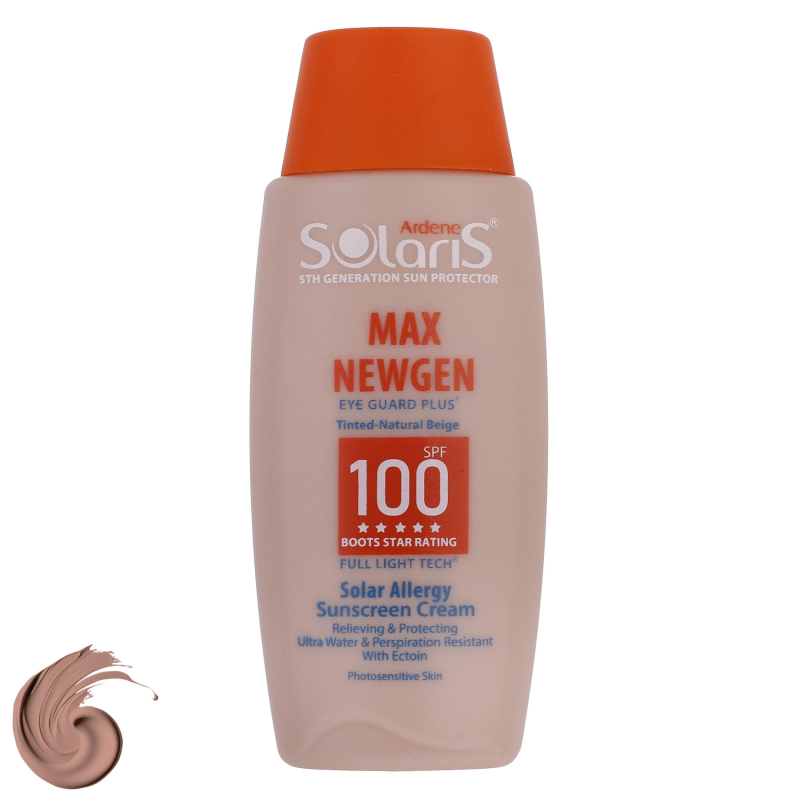 کرم ضدآفتاب رنگی آردن سولاریس SPF100 مدل Max Newgen مناسب پوست های حساس حجم 100 میلی لیتر-