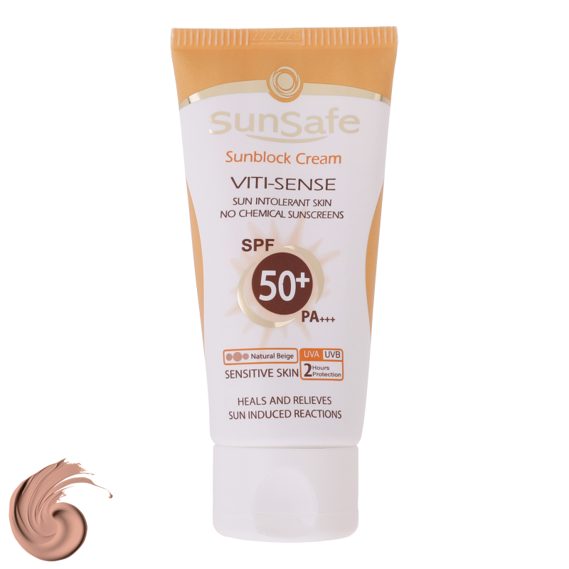 کرم ضد آفتاب رنگی سان سیف SPF 50 مدل Viti-Sense-02 مناسب پوست های حساس حجم 50 میلی لیتر-