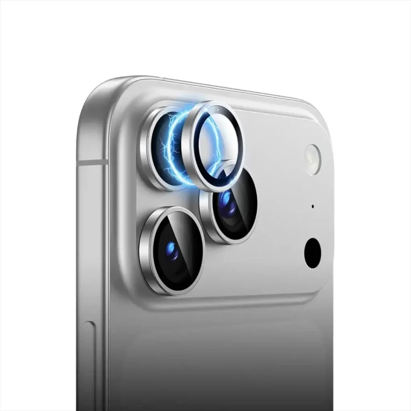 محافظ لنز دوربین گوشی اپل iPhone 17 Pro Max گرین لاین مدل HD Plus Camera Lens -نقره ای