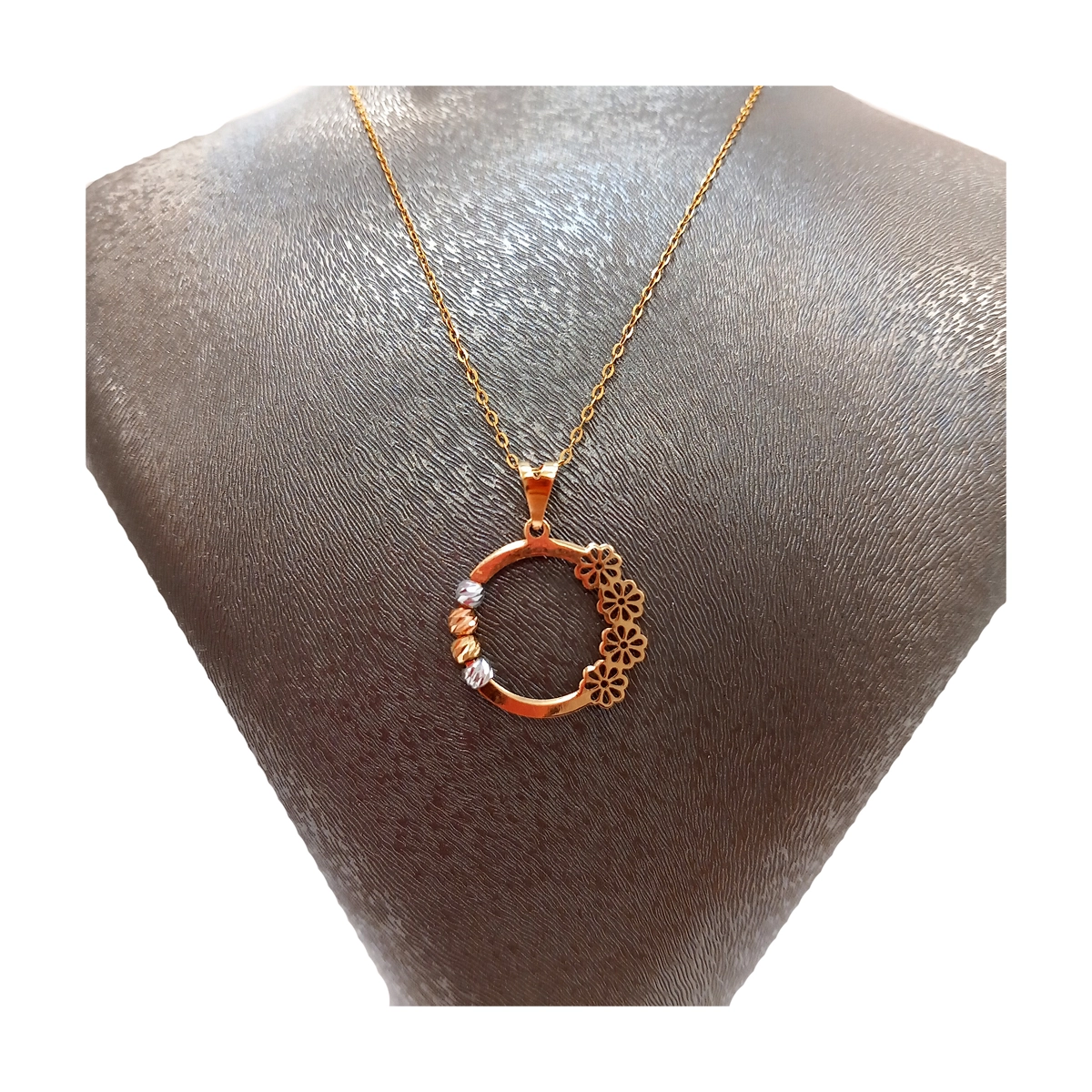 آویز طلا زنانه طرح گرد آلبرنادو کد nc107-0.69