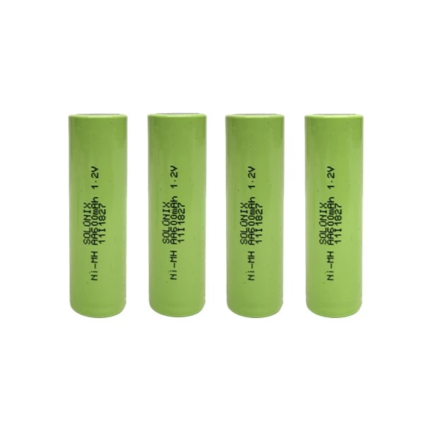 باتری قلمی قابل شارژ سولونیکس مدل صنعتی 600mAh سرتخت بسته 4 عددی-سبز