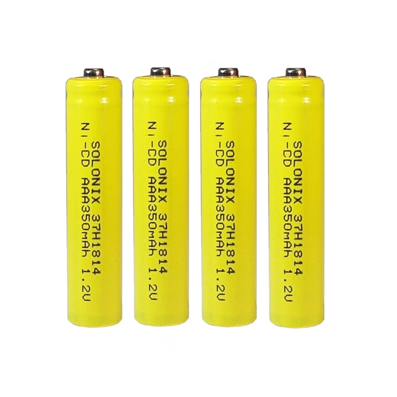 باتری شارژی نیم قلمی سولونیکس مدل صنعتی Ni-Cd مجموعه 4 عددی-زرد